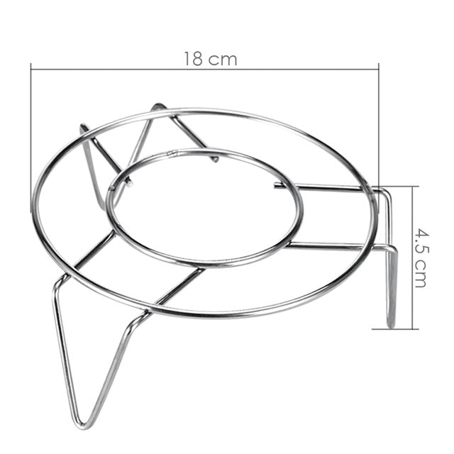 High-Profile Round Stainless Steel Pot Steamer Stand