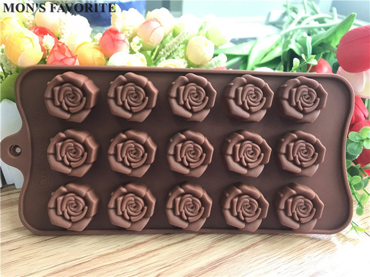 Rose Flowers Shaped Silicone Chocolate Mold
