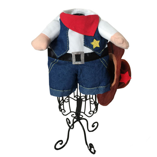 Funny Pet Costume Cowboy Cosplay Suit Halloween Christmas Costume Puppy Suit Dressing Up Party Clothes For Dog Costume for a cat