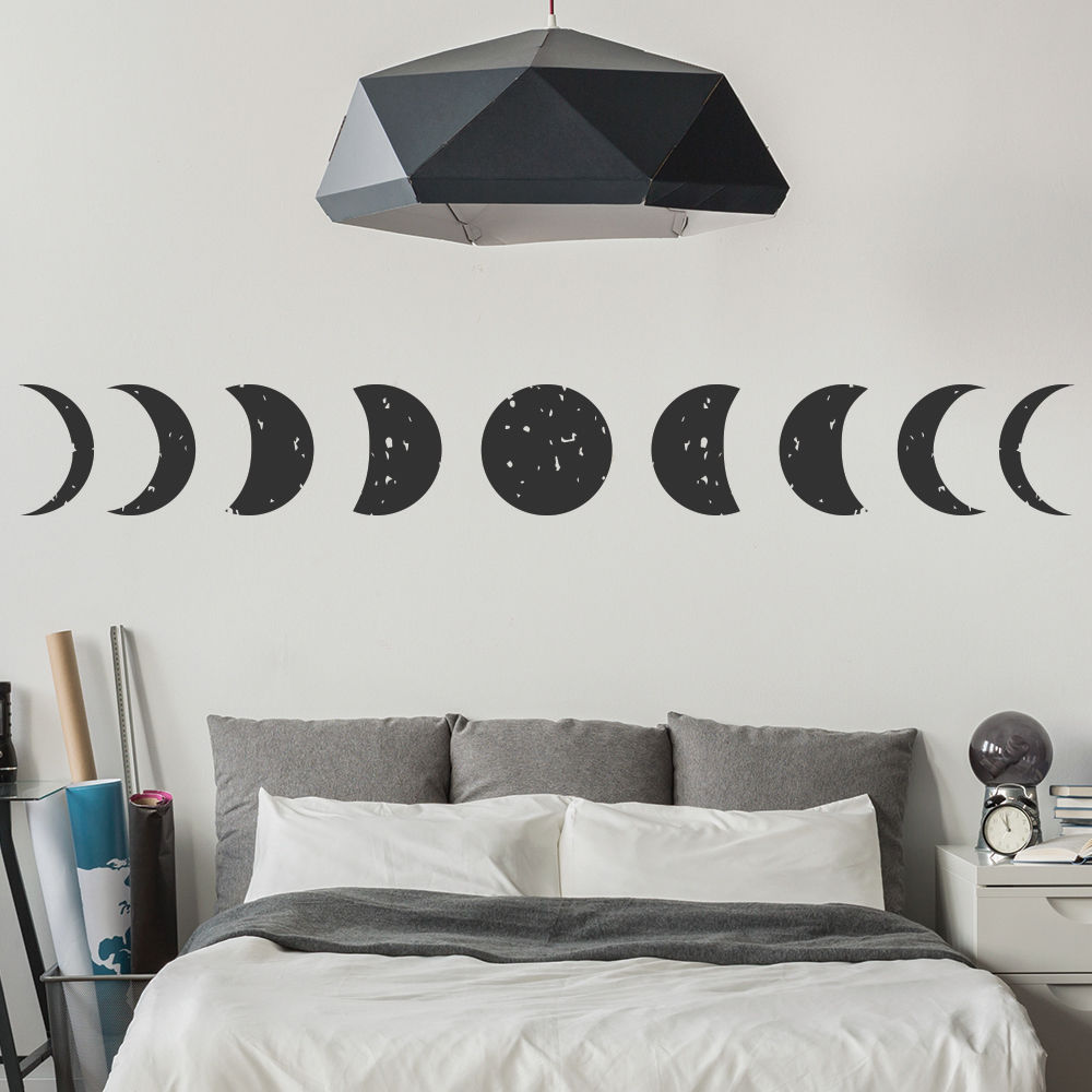 Moon Planets And Space Wall Stickers All Phases Wallpaper Home Decor Art Decals Available In Different Sizes Wall Tattoo SA339