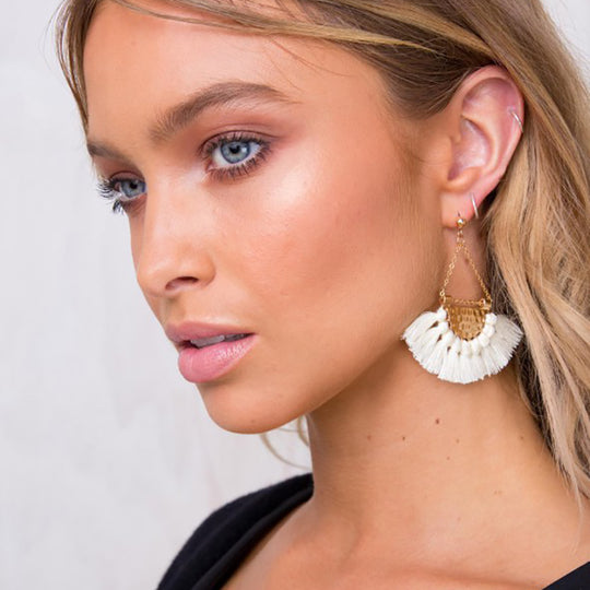 Women's Cotton Tassel Bohemia Earrings