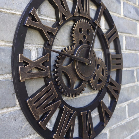 40cm/45cm Handmade 3D retro rustic decorative wall clock
