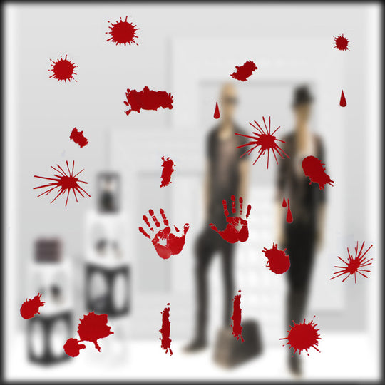 Blood Spatter, Handprint & Footprint Window & Mirror Stickers