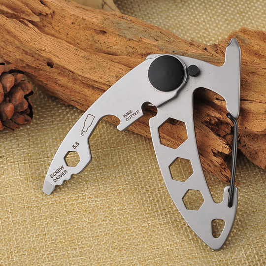 Outdoor Stainless Steel Multi-Tool Pocket Carabiner Keychain