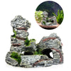 New 1PC Mountain View Aquarium Decoration Moss Tree House Resin Cave Fish Tank Ornament Decor Landscap Decorative