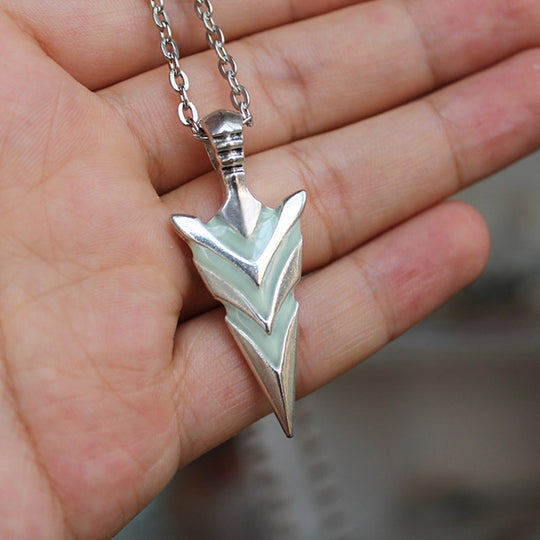 Luminous Glow-in-the-Dark Knights Spear Head Necklace