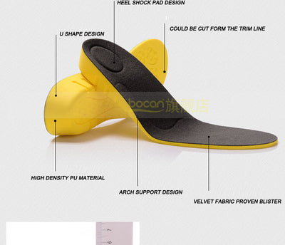 Height Increasing Orthopedic Shock Absorption Insoles