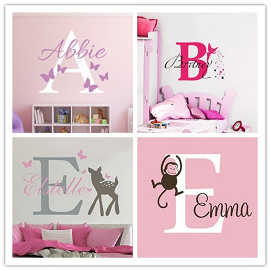 YOYOYU Personalized Name Baby Nursery Room Wall Sticker Custom Name For Girl and Boy Wall Decal Nursery Mural Poster Decor  W-27