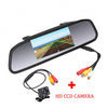 Podofo CCD HD Waterproof Parking Monitors System, 4 LED Night Vision Car Rear View Camera + 4.3 inch Car Rearview Mirror Monitor
