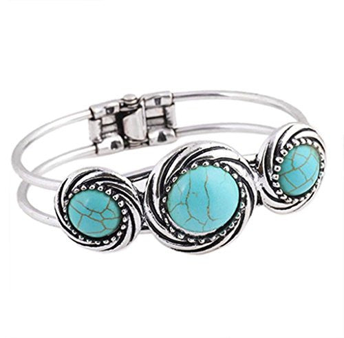 Bohemian Style Retro Cute Plating Lady Bracelet Turquoise Circle