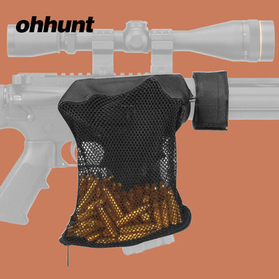Ohhunt Tactical AR 15 Ammo Brass Shell Catcher Zippered Closure Quick Unload Hunting Accessories Nylon Mesh Black