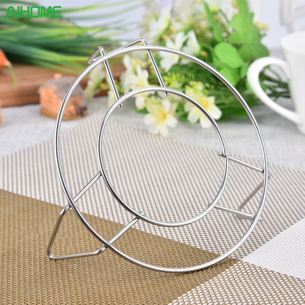 High-Profile Round Stainless Steel Pot Steamer Stand