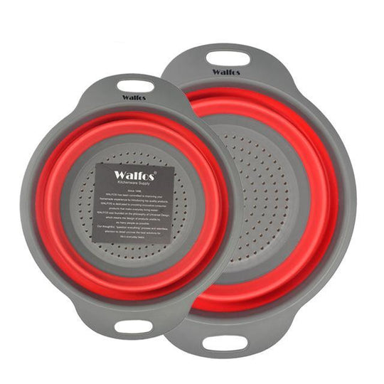 2 Piece: Collapsible Silicon Kitchen Strainer / Washing Basket