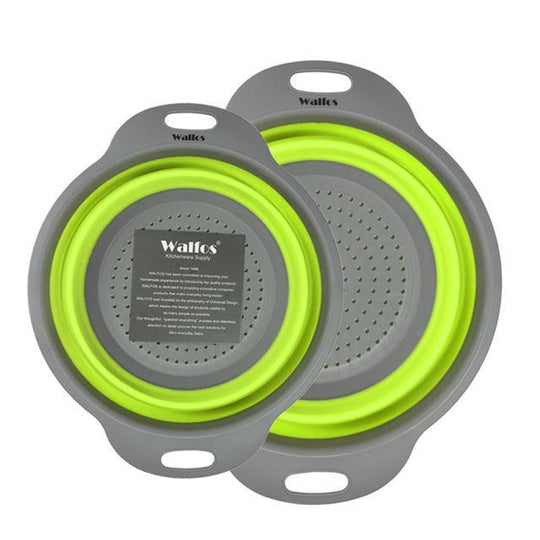 2 Piece: Collapsible Silicon Kitchen Strainer / Washing Basket