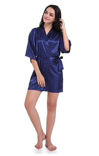 Satin Night Robe Lace Bathrobe