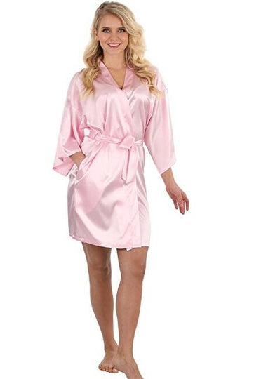 Satin Night Robe Lace Bathrobe