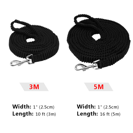 Dog Tracking Lead Non-slip Elastic Pet Long Leash Strap Bungee Leashes With Handle For Daily Training Running Walking 3m 5m