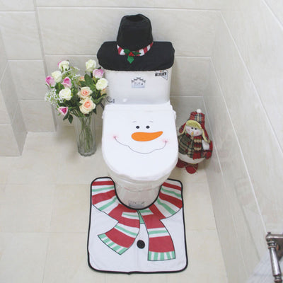 3Pcs/Set Bathroom Christmas Toilet Seat Cover