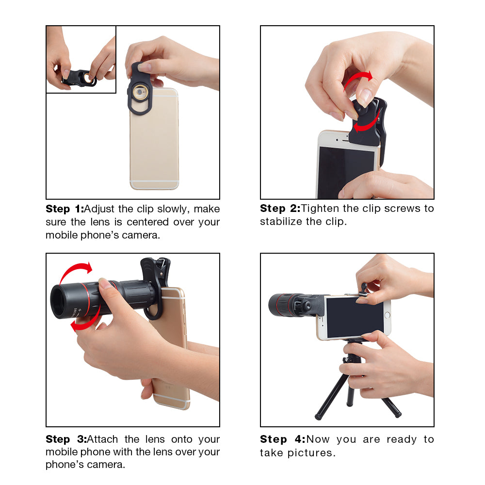 Telescopic Zoomable Mobile Smart Phone Camera Lens Enhancer