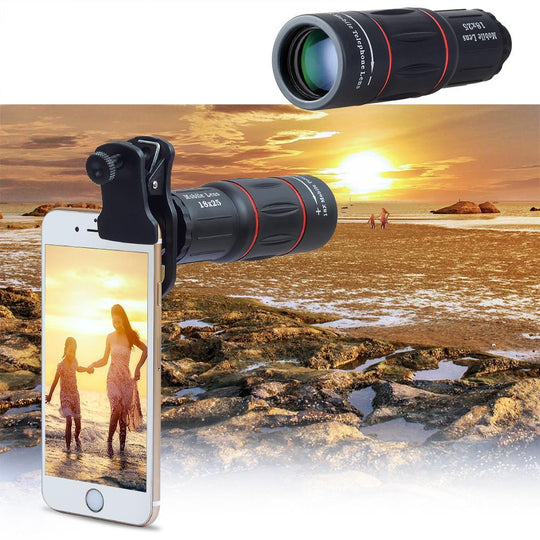 Telescopic 18X Zoomable Universal Cell Phone Camera Lens Adjuster with Free Tripod