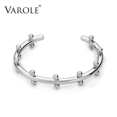 VAROLE Noeud Armband Gold Color Bracelet Manchette Bangles Metal Beads Cuff Bracelets & Bangle For Women Jewelry Pulseiras
