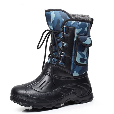 Men's rainboots shoes waterproof ankle boots lace-up mens rubber shoes cotton inside warm men boots big size 41-46 e-1