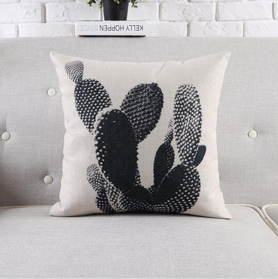 Tropical Style Black And White Geometric Printed Cushion Cover Decorative Sofa Throw Pillow Car Chair Home Decor Pillow Case