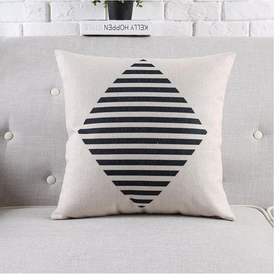 Tropical Style Black And White Geometric Printed Cushion Cover Decorative Sofa Throw Pillow Car Chair Home Decor Pillow Case