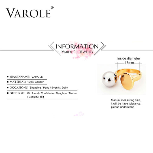VAROLE Fashion Ball & Circle Ring Knunkle Midi Rings for Women Gold Color Ring Jewelry Bagues Anillos Mujer Aneis Feminino