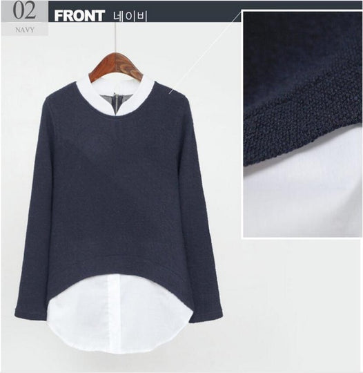 Women's Two Piece Button-Up and Long Sleeve Blouse