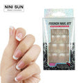 24 Pack: Classic Long White French Artificial Nails with Glue