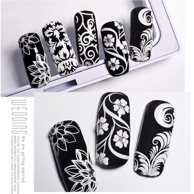 3D White Floral Lace DIY Nail Decal Stickers
