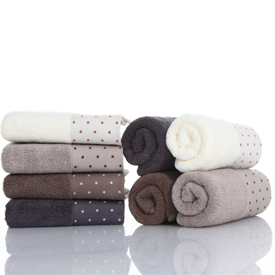 100% Cotton Absorbent Dot Pattern Bathroom Travel Hand Face Towel
