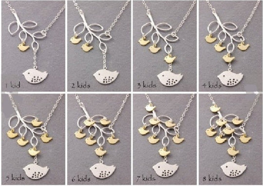 Women's Fashion Charm Necklace Simple Tassel Leaf and Birds