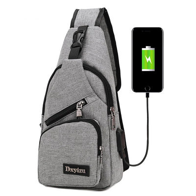 Anti-Theft USB Rechargeable Canvas Shoulder Backpack