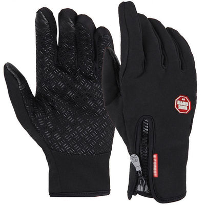 Unisex Fleece Lined Windproof Winter Touchscreen Zipper Gloves