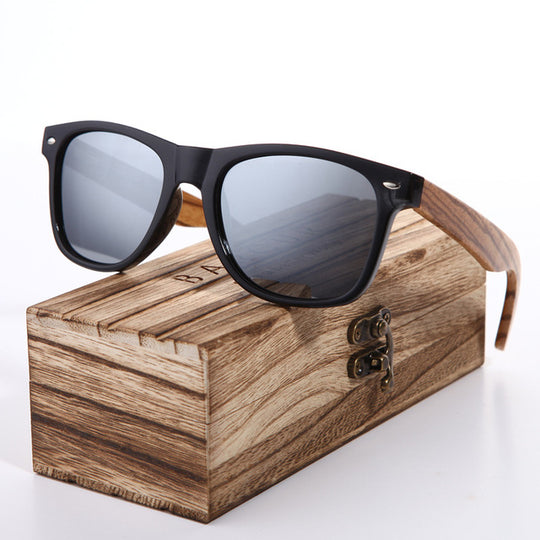 Sunglasses Polarized Zebra Wood Glasses Hand Made Vintage Wooden Frame Male Driving Sun Glasses Shades Gafas With Box