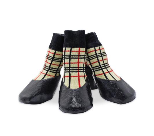 Autumn Winter Outdoor Waterproof Dog Socks Anti Skid Small and Large 4pcs Set Pet Shoes Dog Cotton Shoes