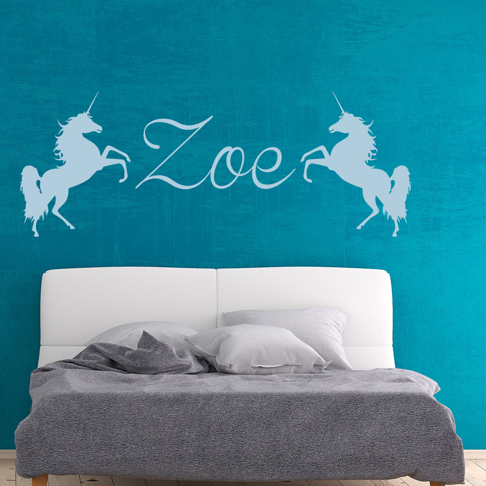 Unicorn Personalised Name Wall Stickers Wall Decal Girls Room Nursery Home Decor Wallpaper Removable Mural   SA313