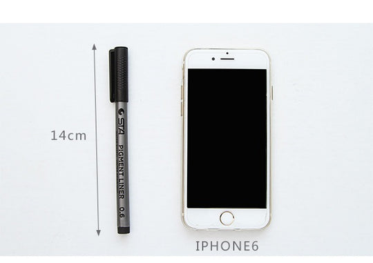 6 pcs/Lot Pigment liner sketch pen