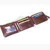 Genuine Crazy Horse Leather Men Wallets Trifold