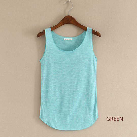 Women's Stretch Fit Cotton O-Neck Fitness Tank Top