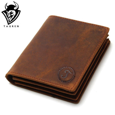 Vintage Crazy Horse Handmade Leather Men Wallets Multi-Functional Cowhide Coin Purse Genuine Leather Wallet For Men