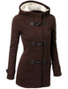 Women's Casual Button-Up Hooded Winter Overcoat