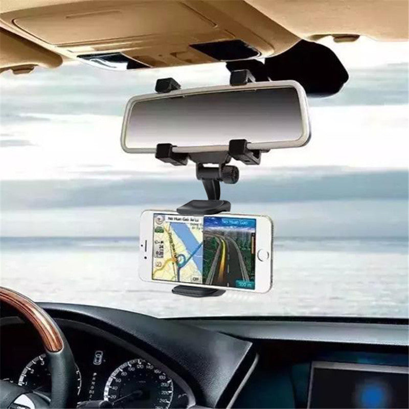 Car Rearview Mirror 360 Degree Universal Phone Mount