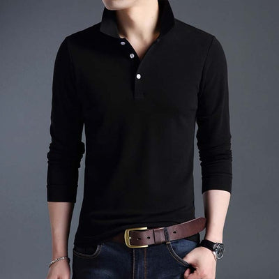 Brand Clothing New Mens Polo Shirt Men Business & Casual Solid Male Polo Shirt Long Sleeve Breathable Polo Shirts Polos Hombre