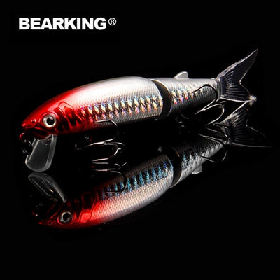 Bearking 2016good fishing lure minnow quality professional bait 11.3cm 13.7g swim bait jointed bait equipped black or white hook