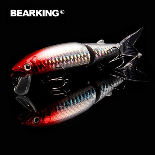 Bearking 2016good fishing lure minnow quality professional bait 11.3cm 13.7g swim bait jointed bait equipped black or white hook