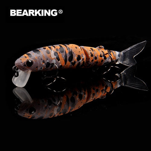 Bearking 2016good fishing lure minnow quality professional bait 11.3cm 13.7g swim bait jointed bait equipped black or white hook