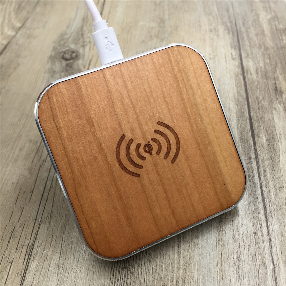 Bamboo Wood Portable Qi Wireless Fast Charging Pad